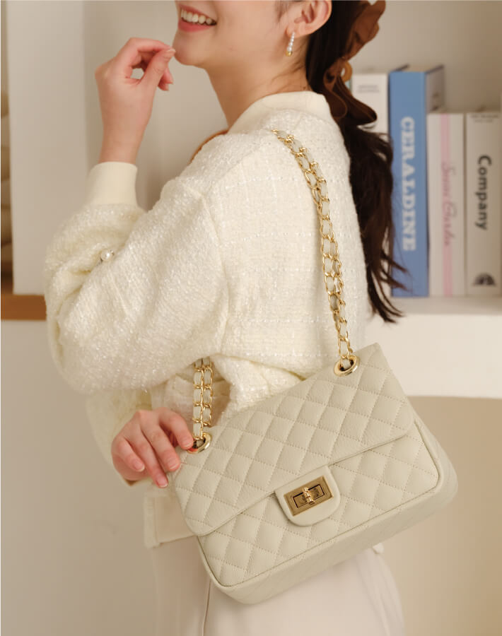 【新作早割★10%OFF】【ORNELLA/オルネラ】(NOVE-16)キルティングチェーンバッグM