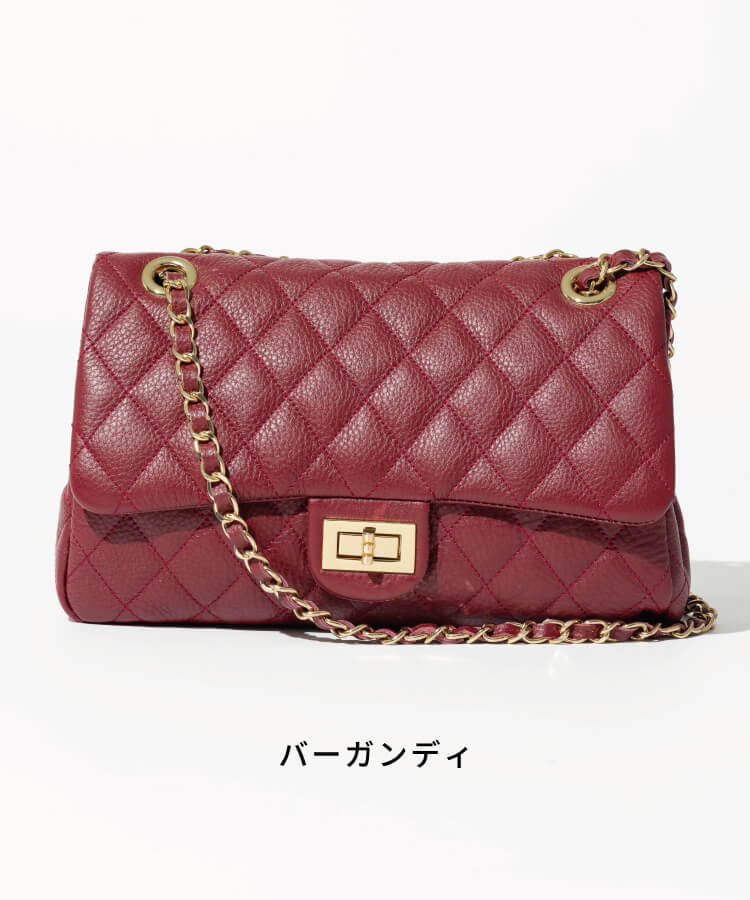 【ORNELLA/オルネラ】(NOVE-17)キルティングチェーンバッグL