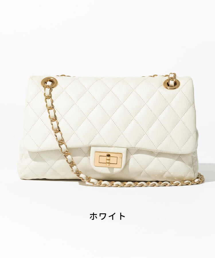 【ORNELLA/オルネラ】(NOVE-17)キルティングチェーンバッグL
