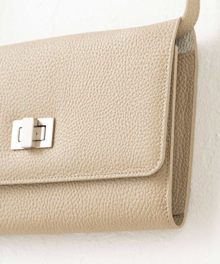 【ORNELLA/オルネラ】(BICO-22-1)リアルレザーバイカラースマホウォレットポシェット