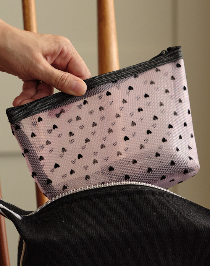 ハートフロッキーポーチSM