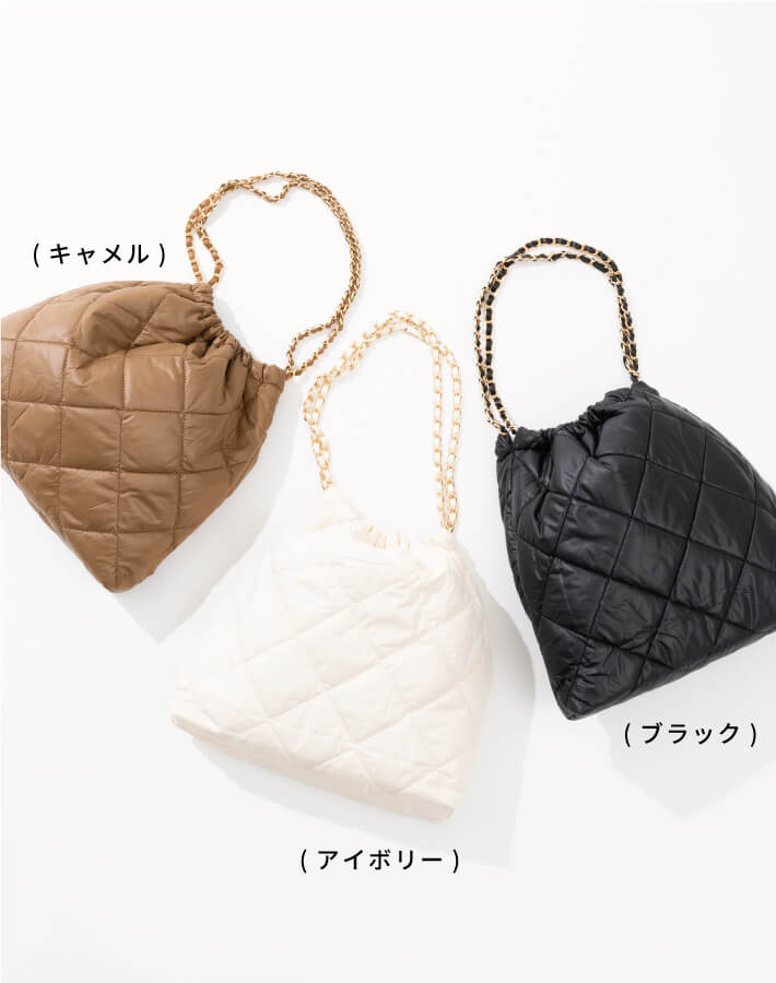 【新作早割★10%OFF】ナイロンクッションチェーンバッグ