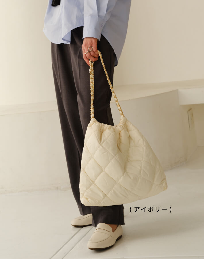 【新作早割★10%OFF】ナイロンクッションチェーンバッグ