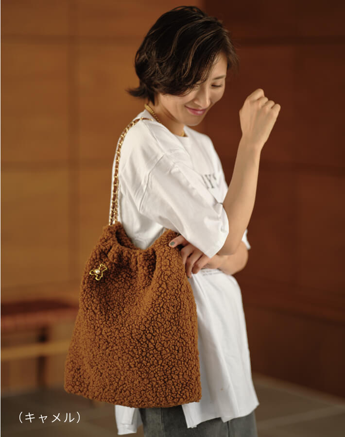 【新作早割★10%OFF】ボアチェーンバッグ