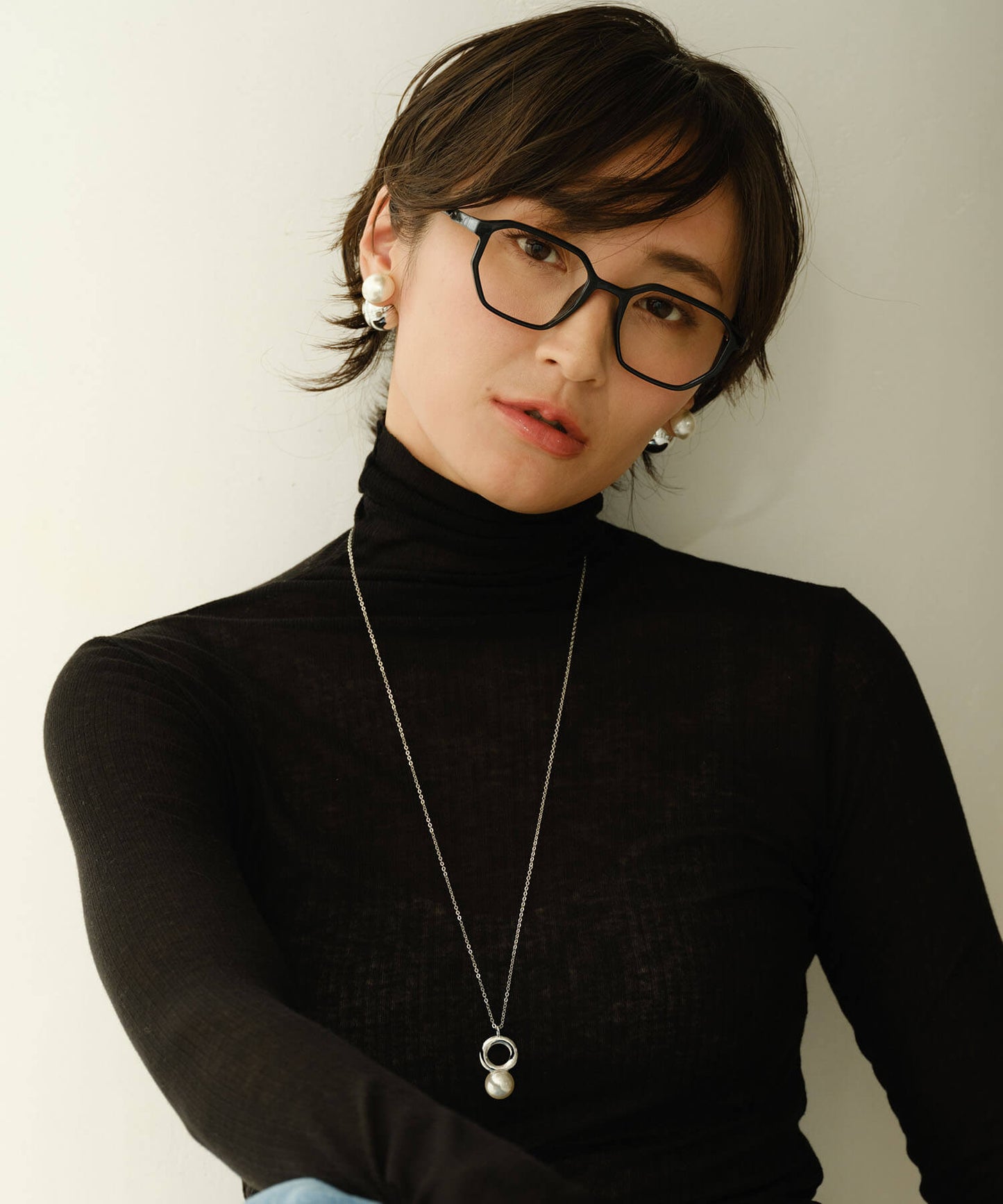 【ANOH】コンビパールボールピアス
