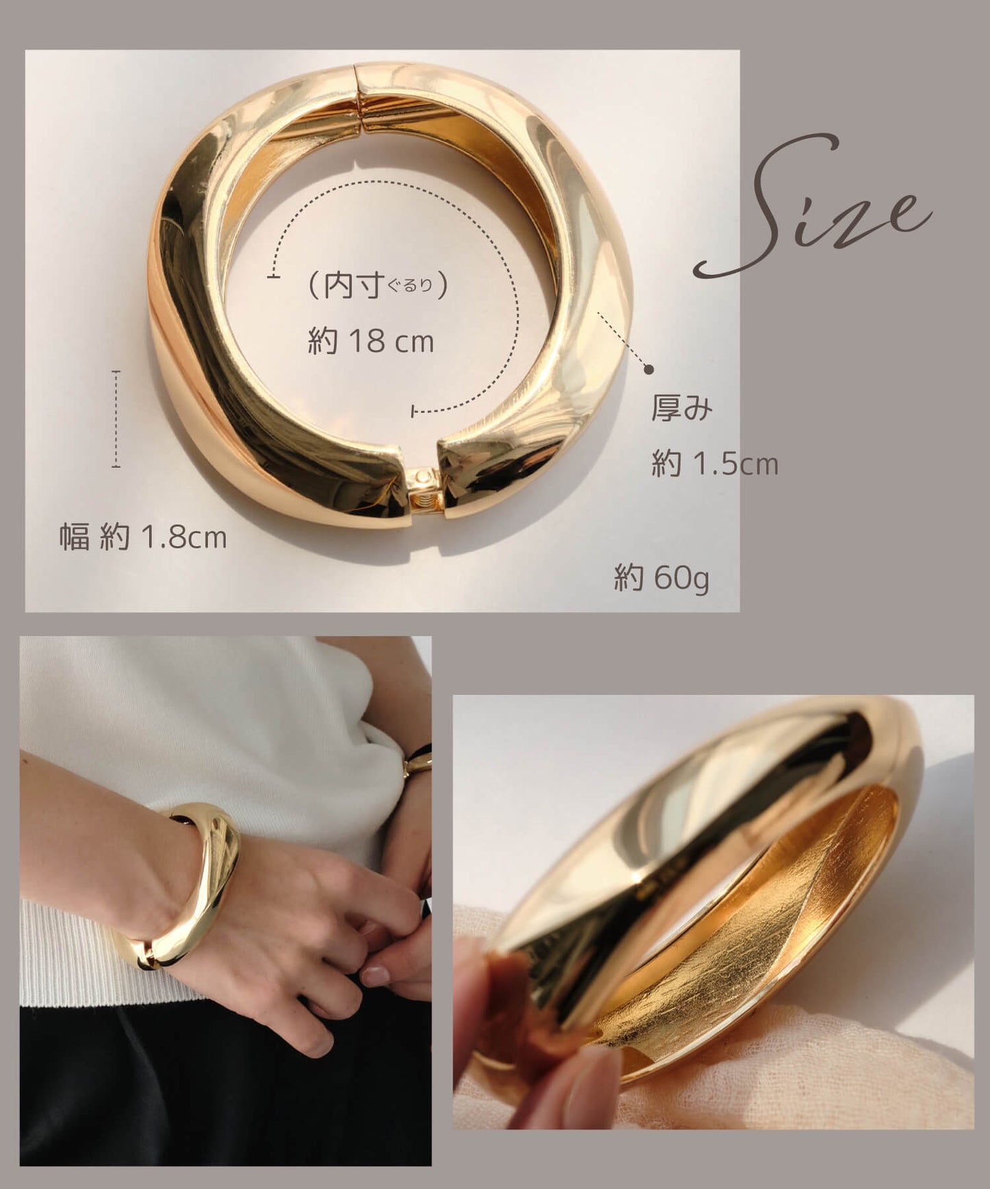 【秋物早割★10%OFF】【ANOH】ワイドスプリングバングル