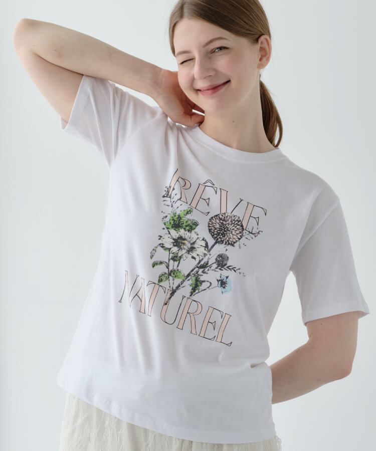 【30%OFF】【MIA/ミア】ブーケプリントTシャツ