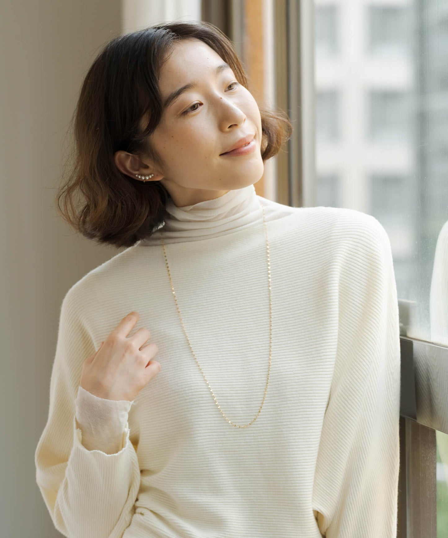 【ANOH】【silver925】ロングペタルチェーンネックレス