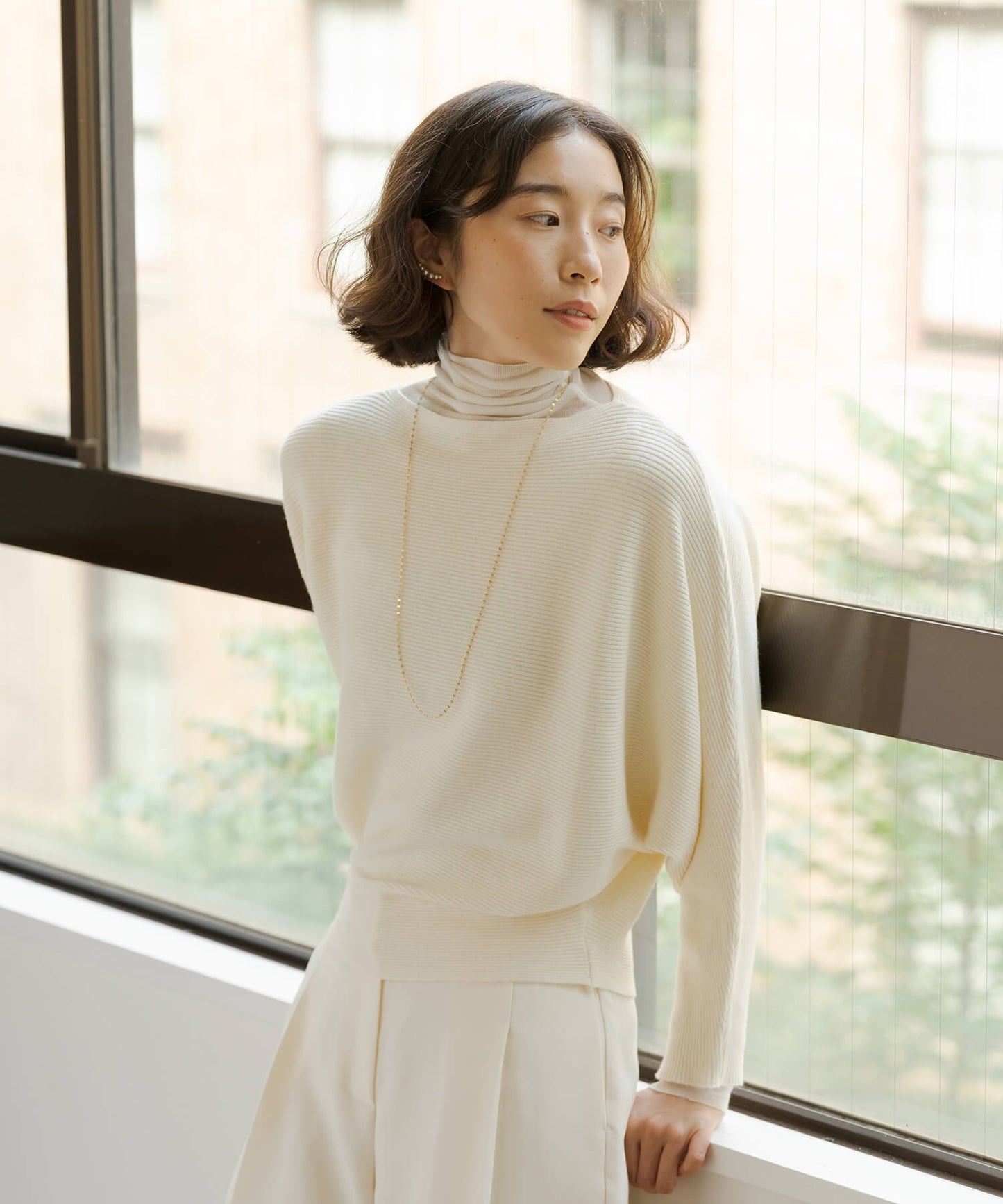 【ANOH】【silver925】ロングペタルチェーンネックレス