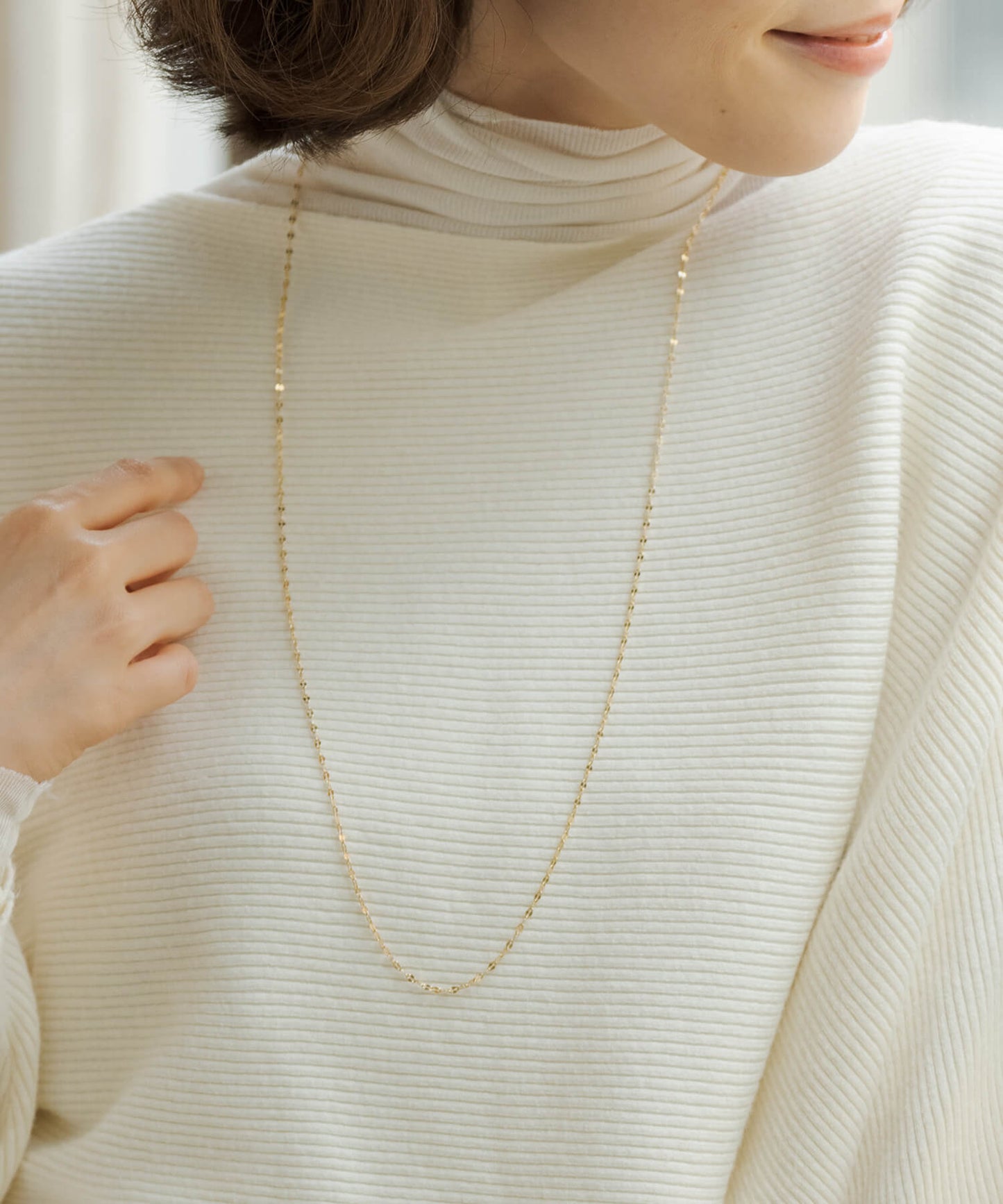 【ANOH】【silver925】ロングペタルチェーンネックレス