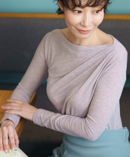 【tokidoki】ドレープデザインボートネックTシャツ