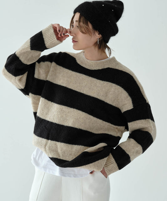 【SALE30%OFF】【MIA/ミア】ボーダークルーネックプルオーバー