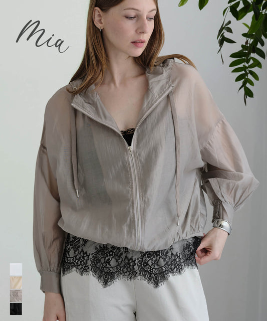 【10%OFF】【MIA/ミア】シアーボリュームブルゾン