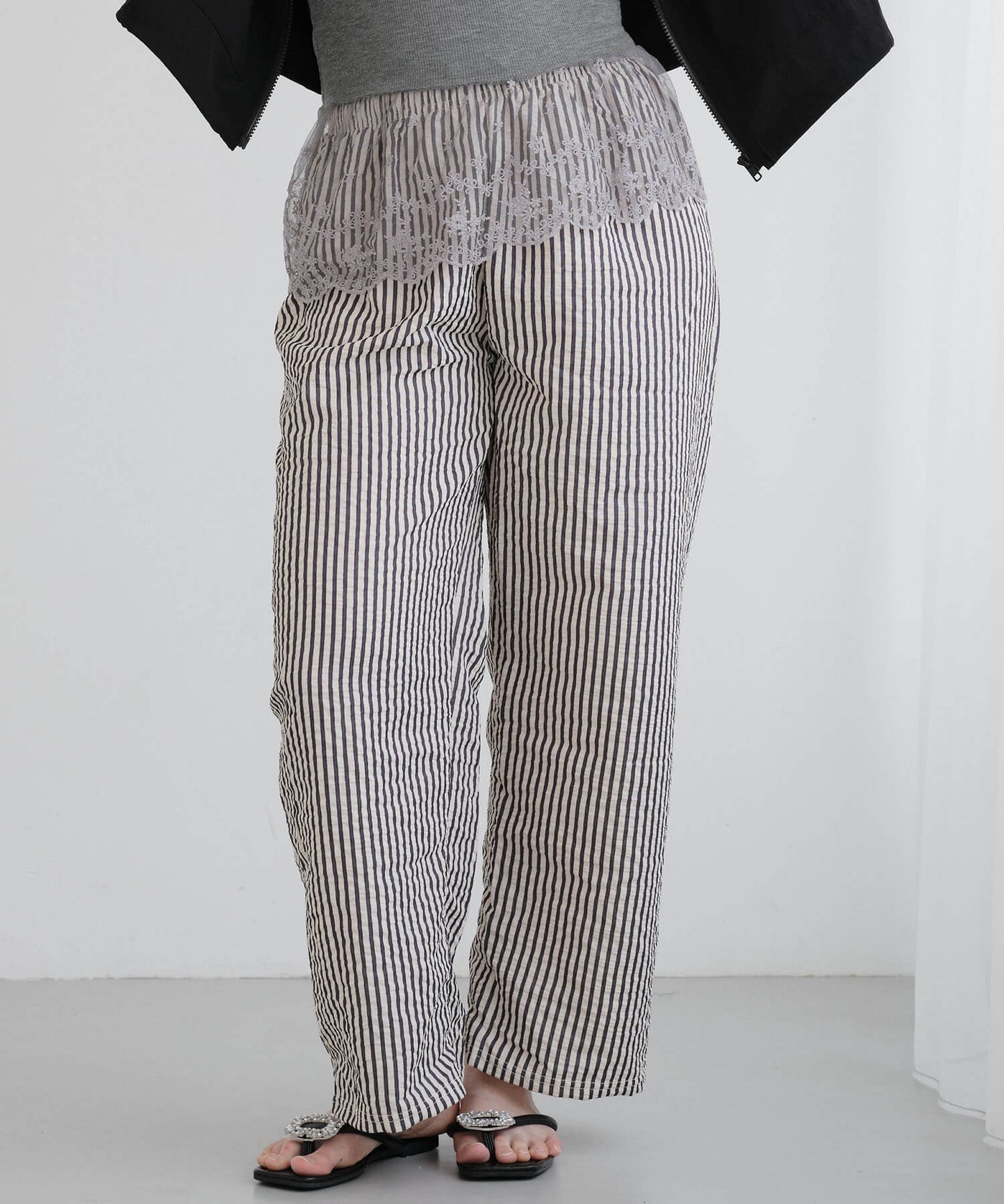 【10%OFF】【MIA/ミア】バブルストライプパンツ