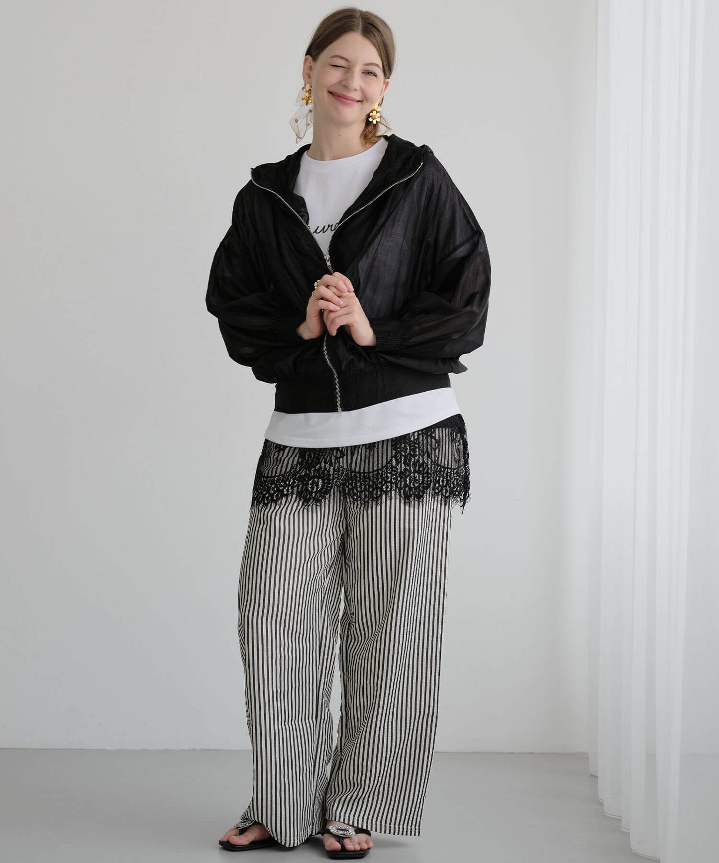 【10%OFF】【MIA/ミア】バブルストライプパンツ