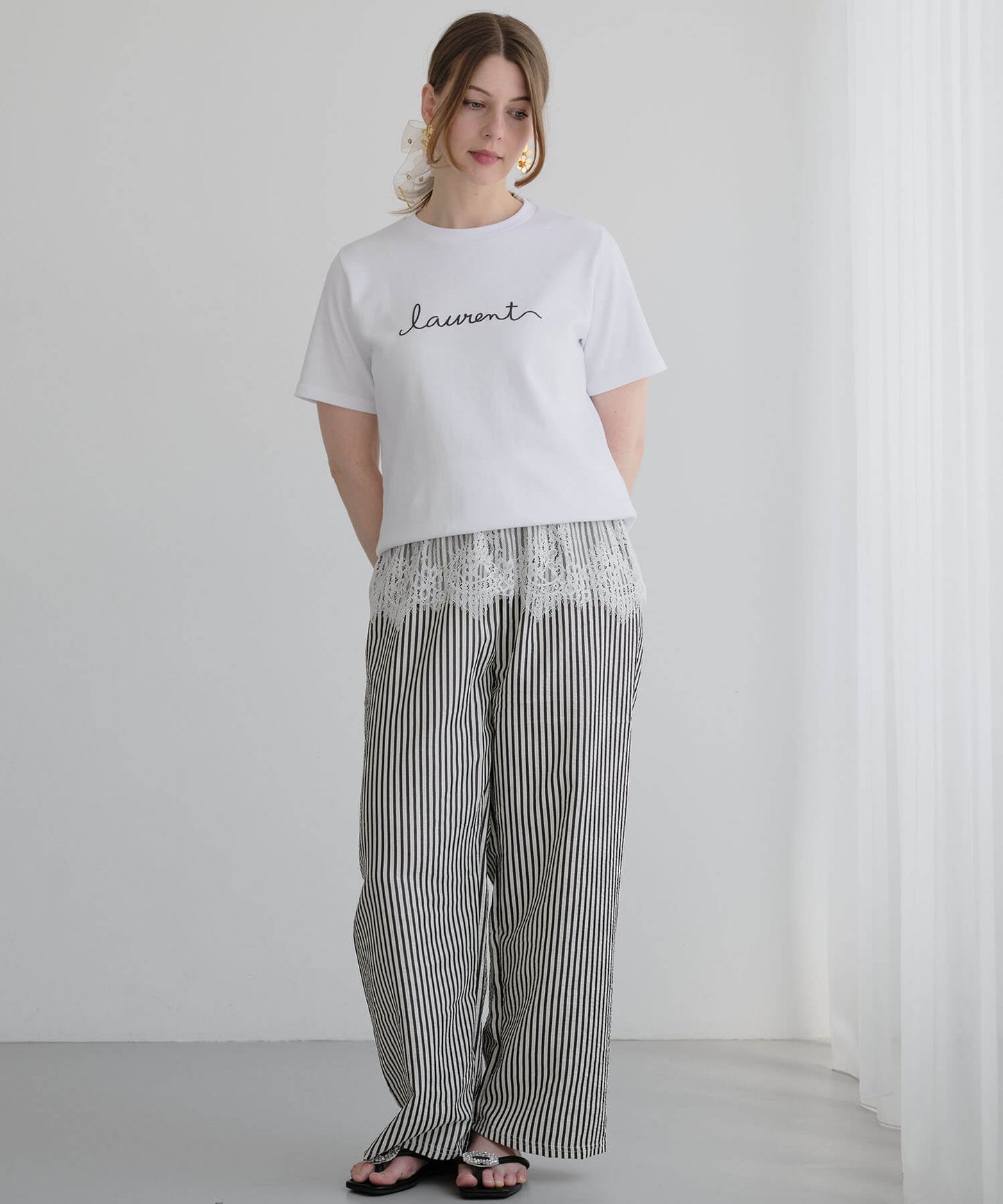 【10%OFF】【MIA/ミア】バブルストライプパンツ