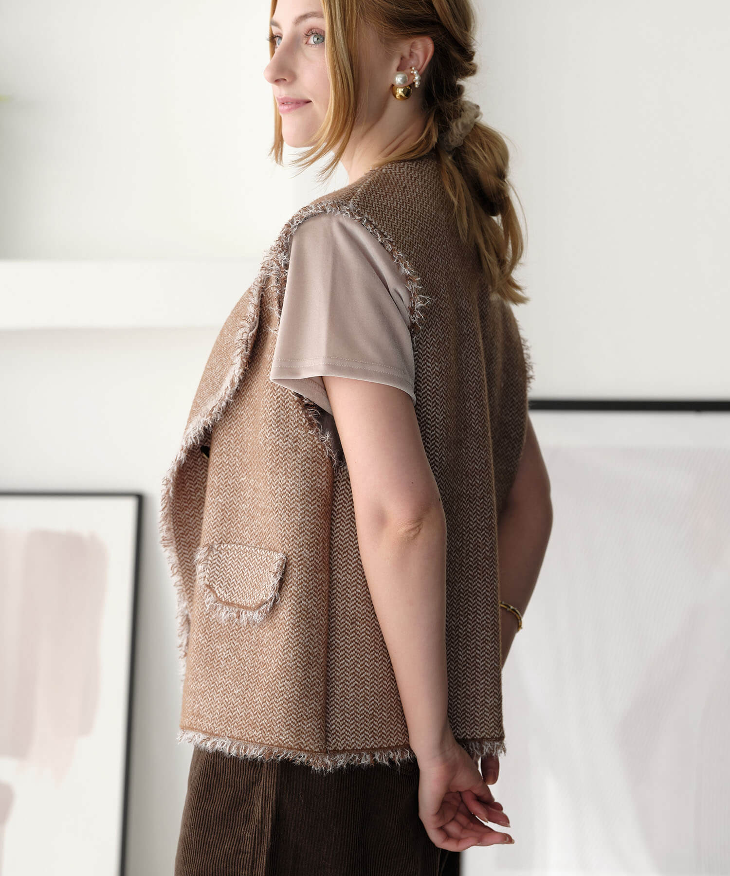 ISSY1519様おまとめ MIA(ミア)】ツイードライクニットジレ -- ZAKKA-BOX(ザッカ