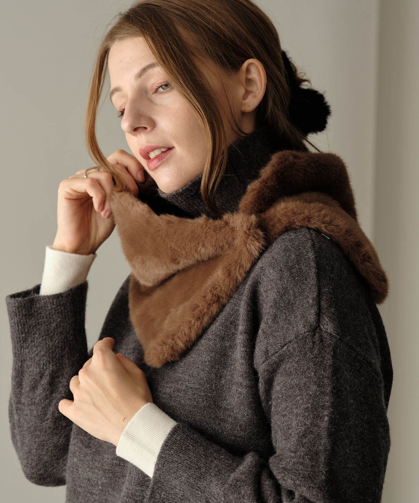【MIA/ミア】ミンクライクファーネックウォーマー