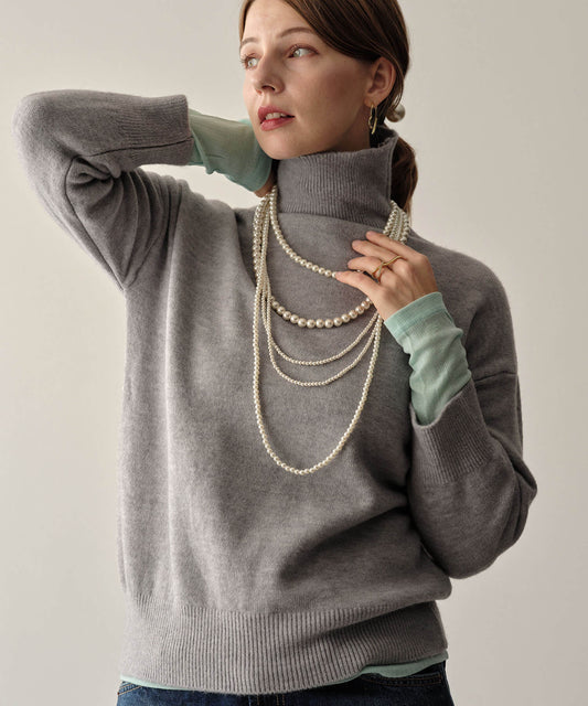 【MIA/ミア】タートルネッククロップドニットPO