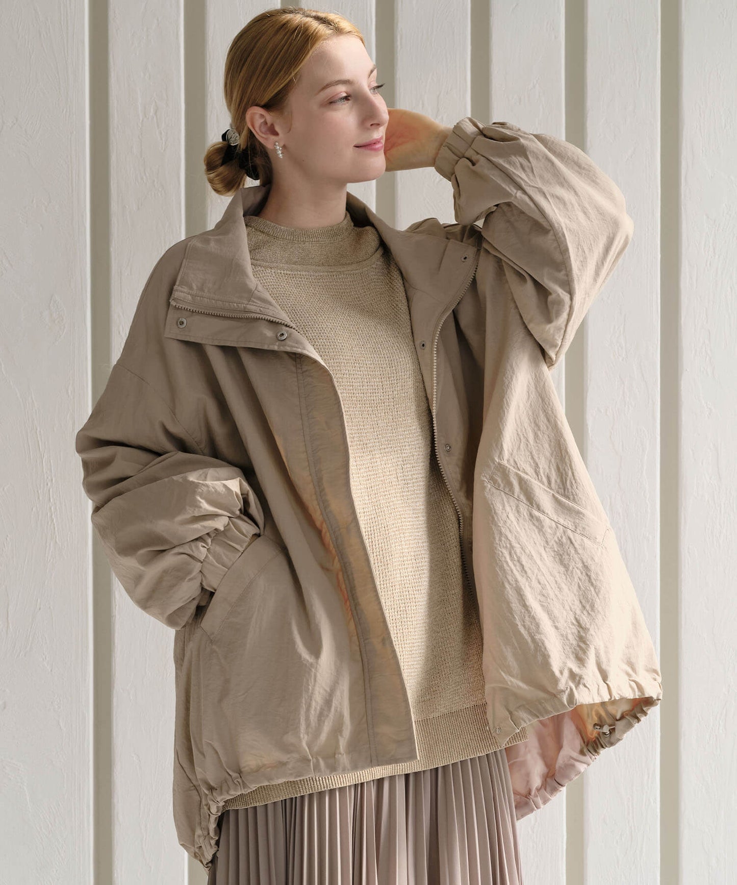 【MIA/ミア】スタンドカラーテイルライトアウター