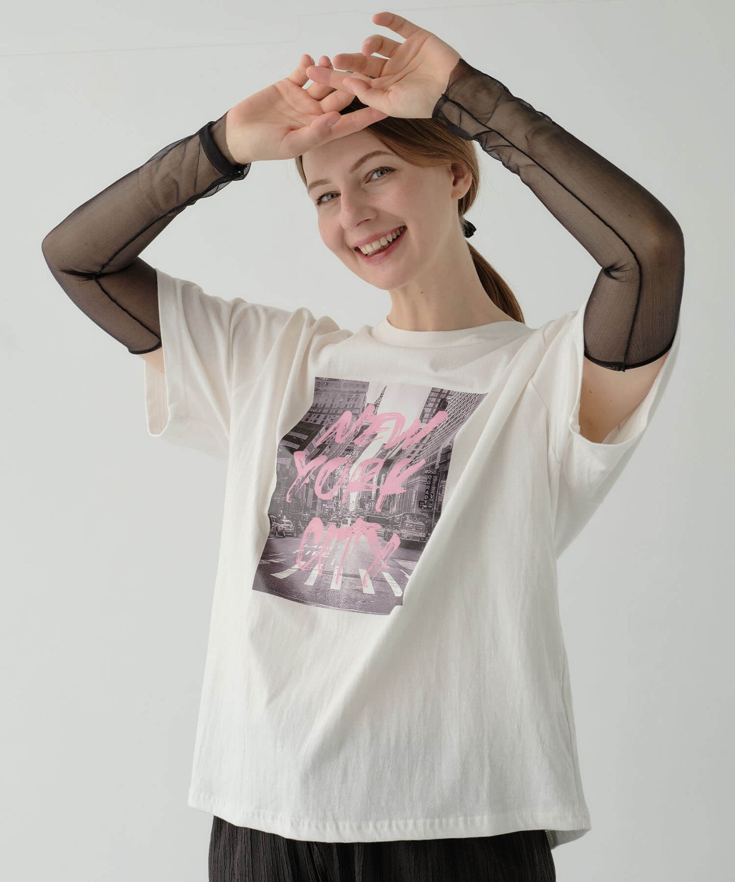 【10%OFF】【MIA/ミア】フォトプリントNY・Tシャツ
