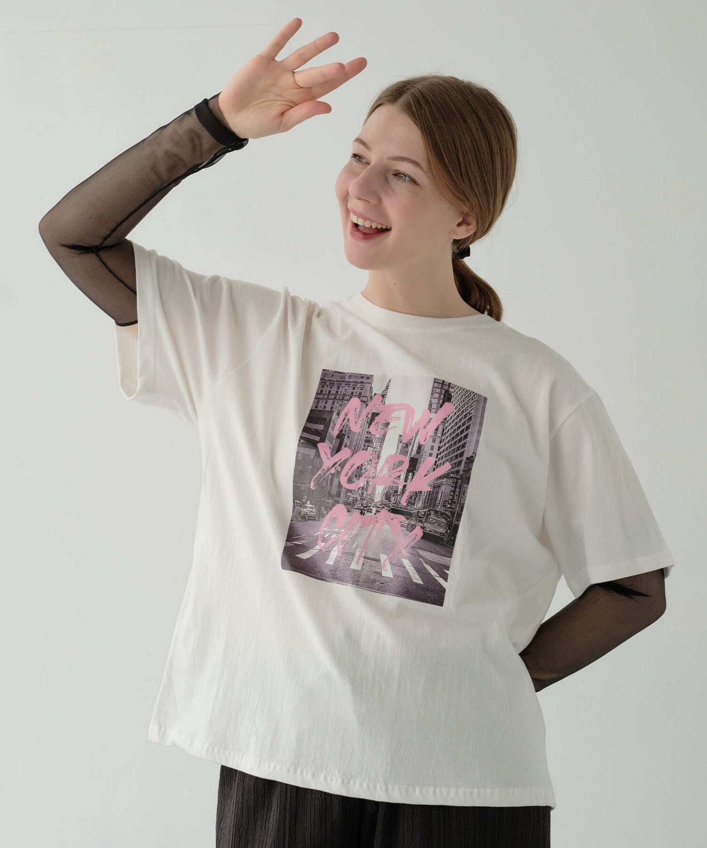 【10%OFF】【MIA/ミア】フォトプリントNY・Tシャツ