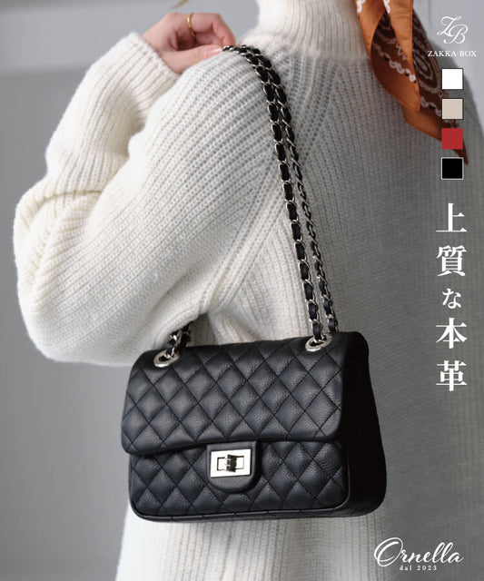 【ORNELLA/オルネラ】(NOVE-16)キルティングチェーンバッグM