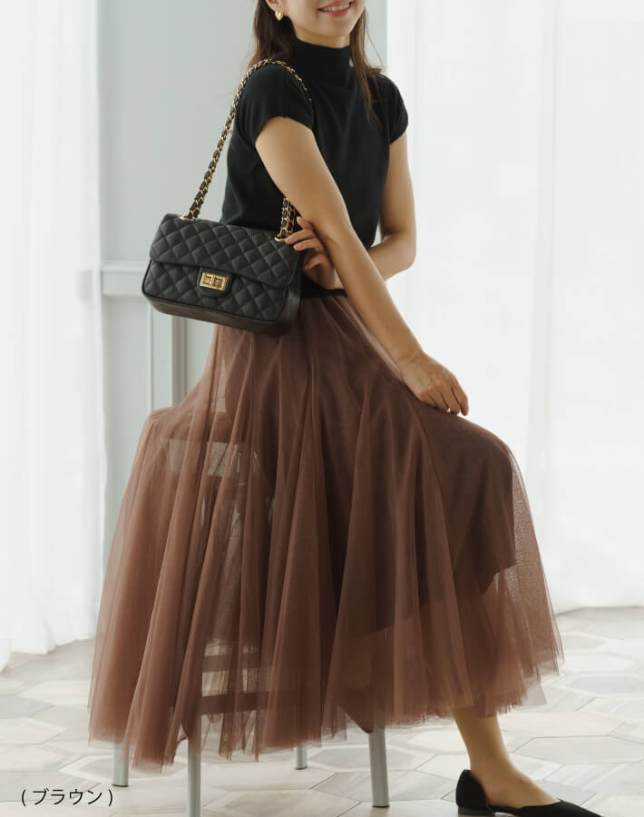 チュールギャザースカート