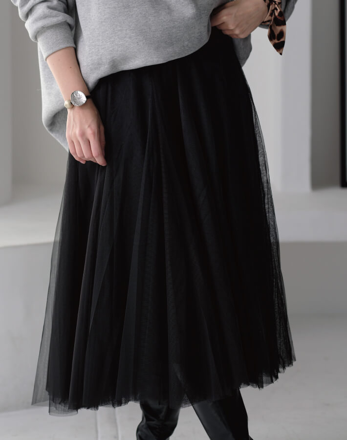 チュールギャザースカート