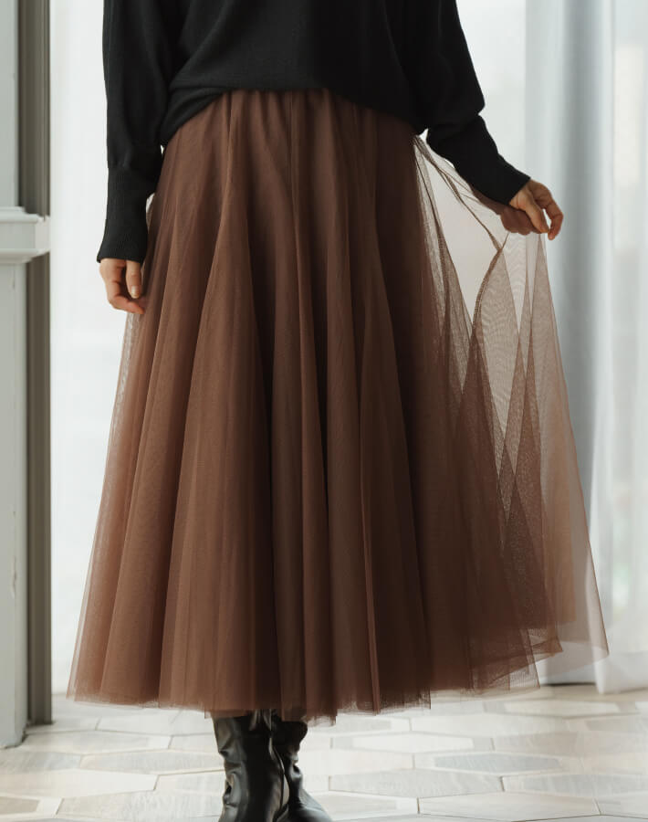 チュールギャザースカート