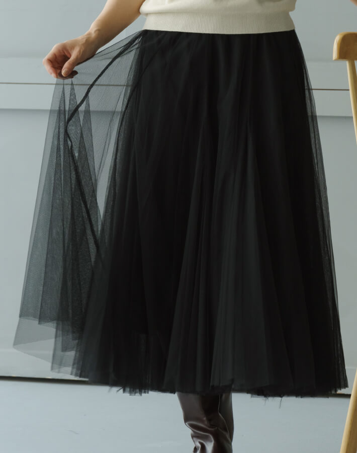 チュールギャザースカート