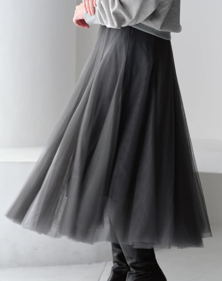 チュールギャザースカート