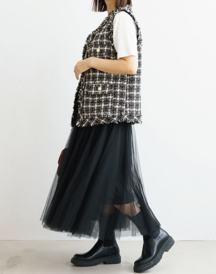 チュールギャザースカート