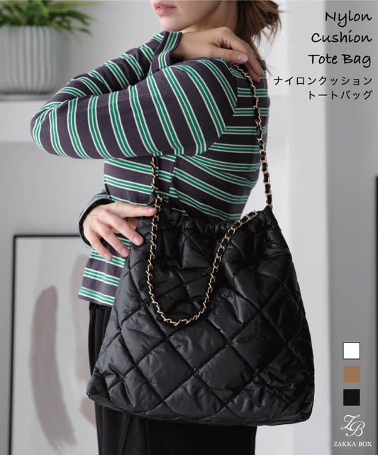 【新作早割★10%OFF】ナイロンクッションチェーンバッグ
