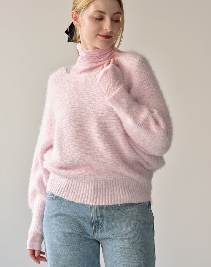 薄くて暖かウール混インナータートル