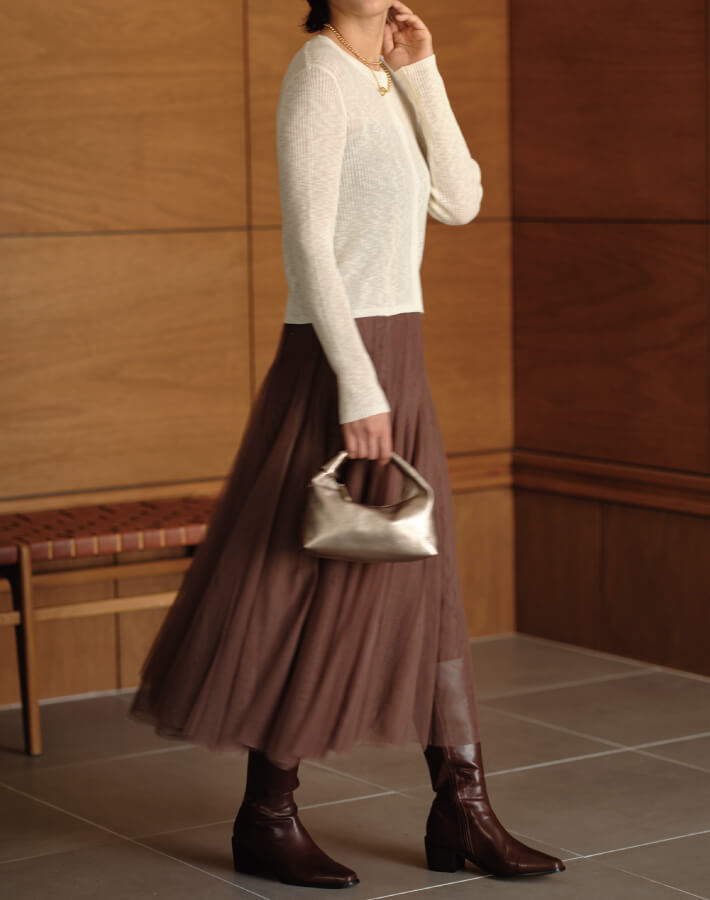 メタルレザーミニホーボーバッグ