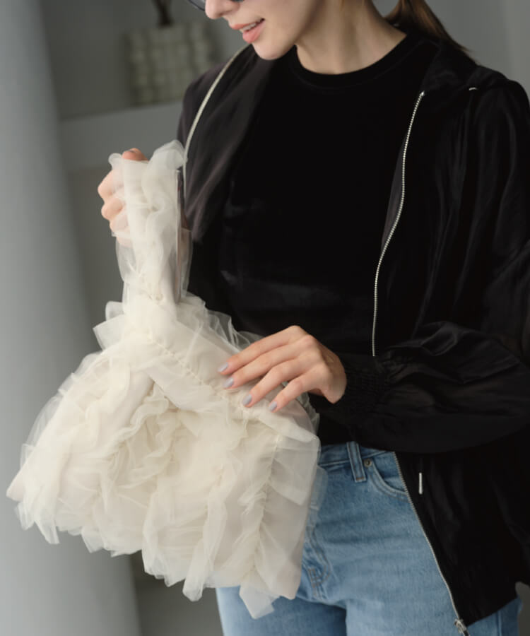 チュールフリルバッグ