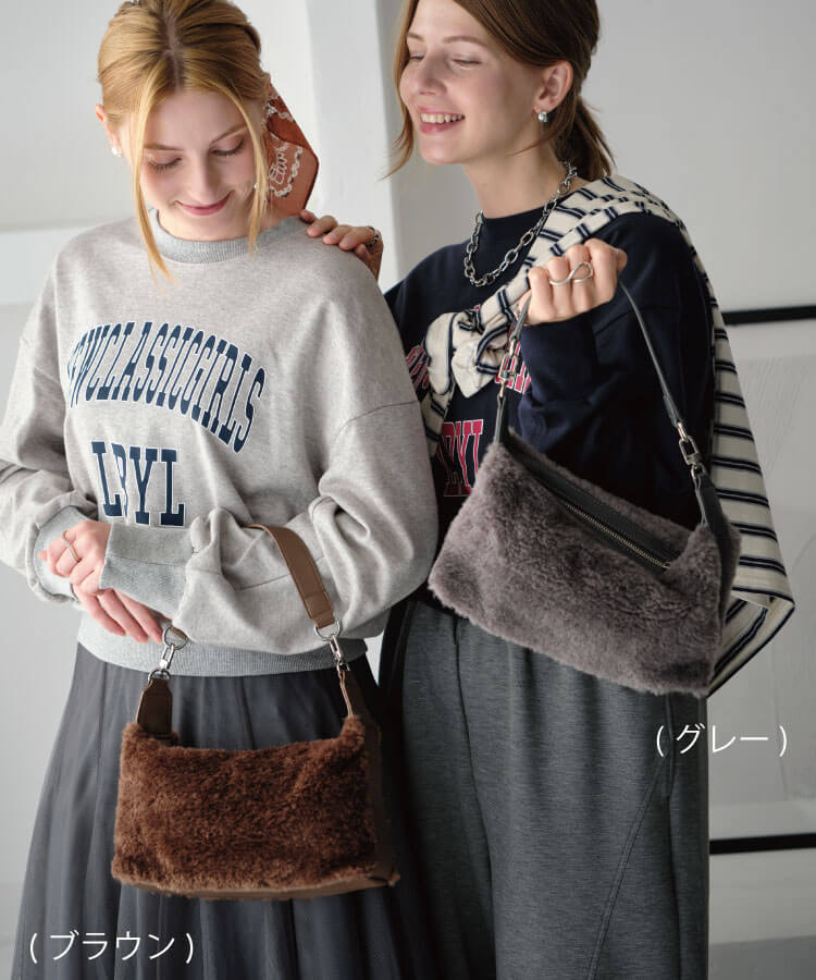 ZAKKA-BOX(ザッカボックス)】フェイクファーイーストウエストバッグ