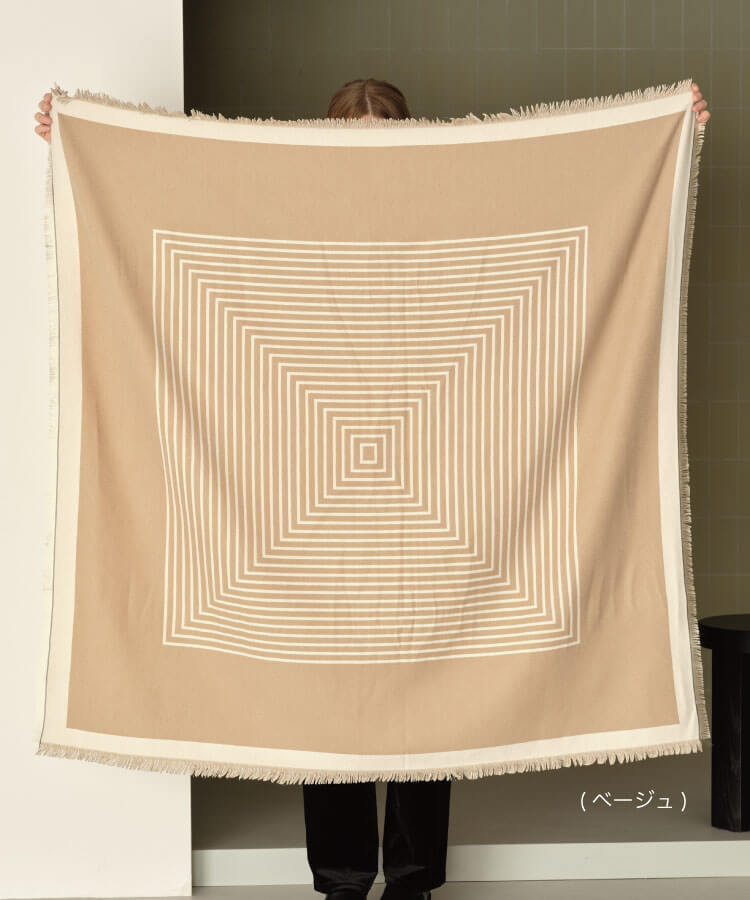 ストライプあったかストール