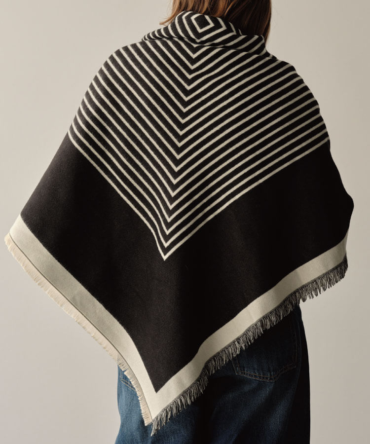 ストライプあったかストール