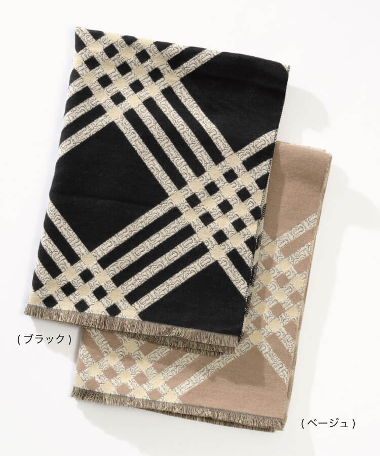 チェックデザイン柄ストール