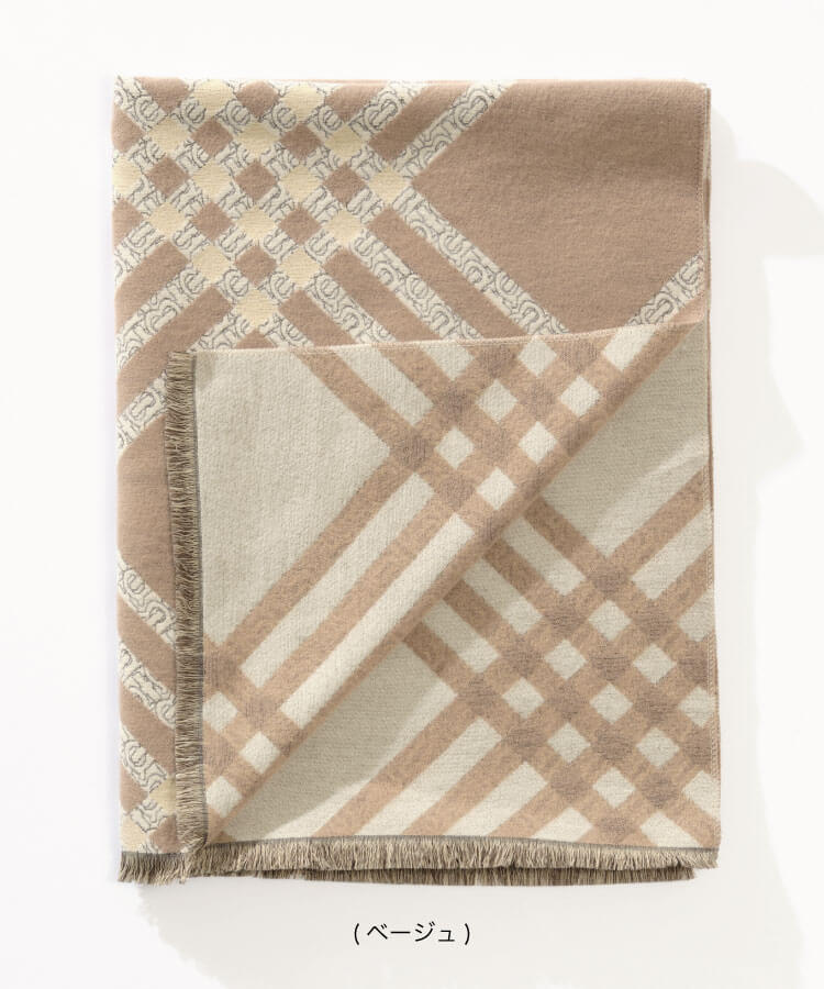 チェックデザイン柄ストール