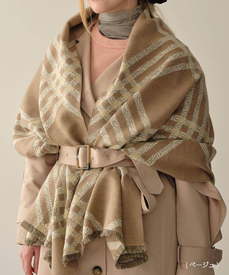 チェックデザイン柄ストール