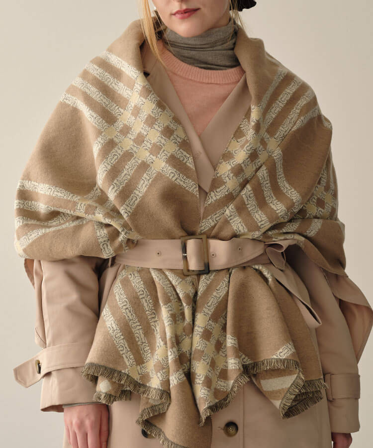 チェックデザイン柄ストール