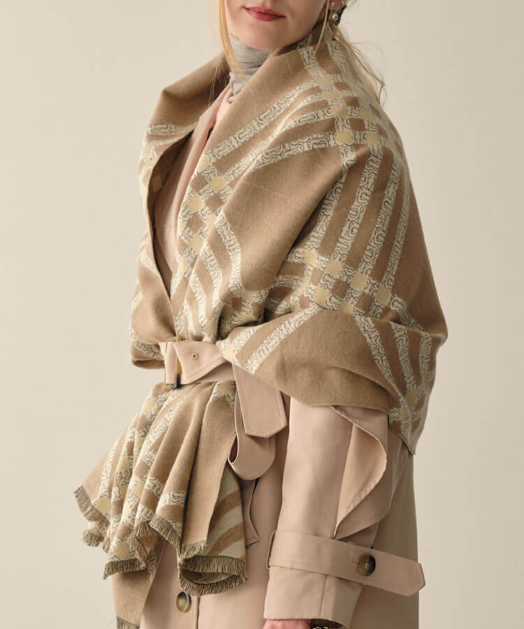 チェックデザイン柄ストール