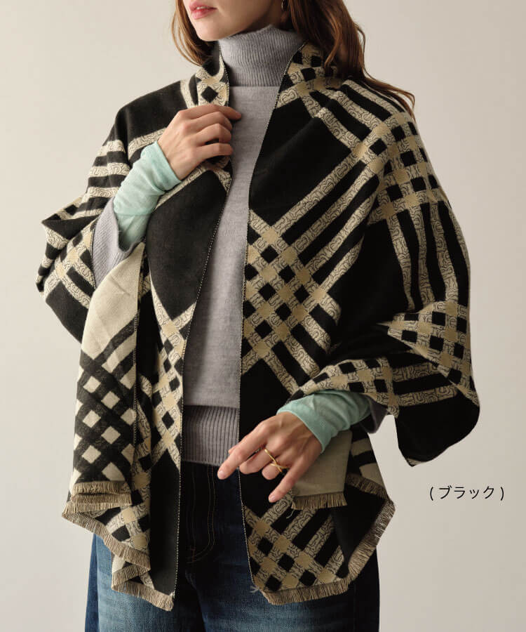 チェックデザイン柄ストール