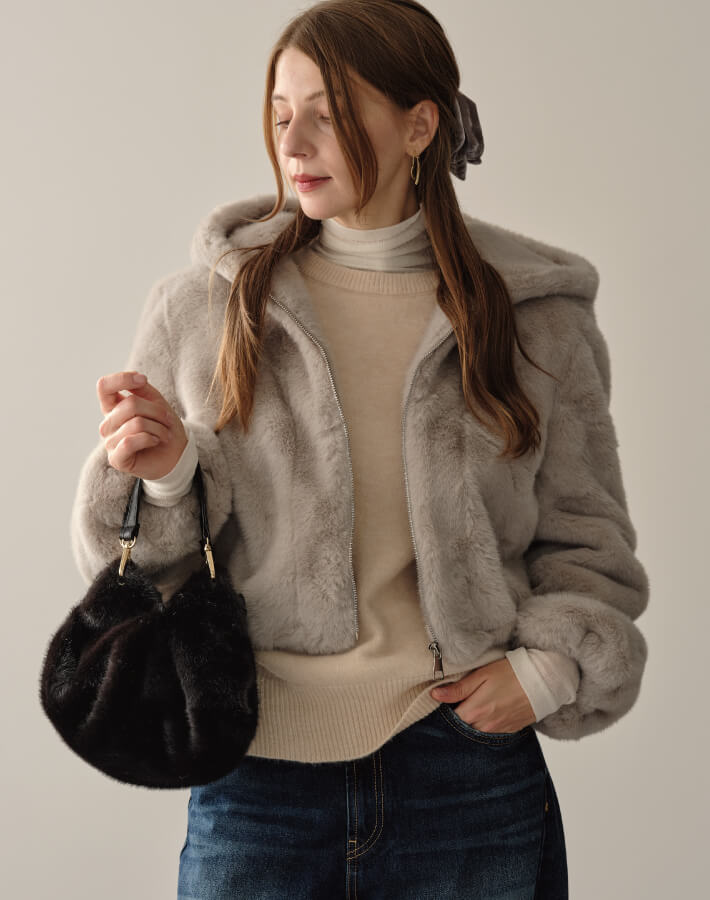 ポムポムファーバッグ