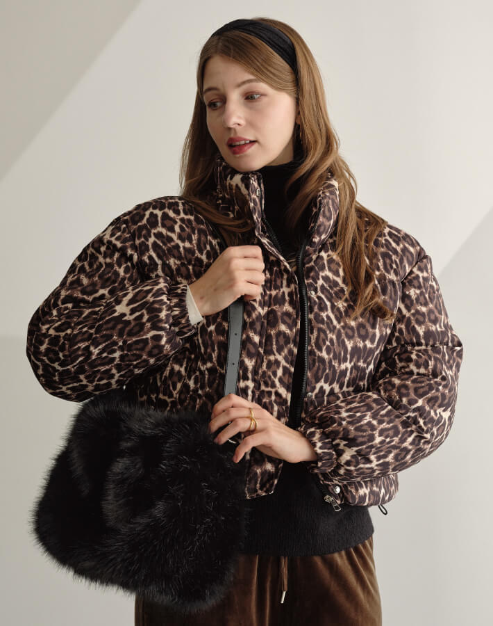 レオパード柄中綿ジャケット