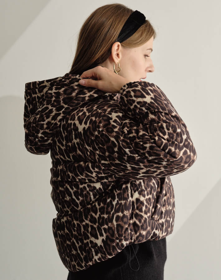 レオパード柄中綿ジャケット