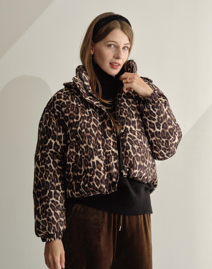 レオパード柄中綿ジャケット